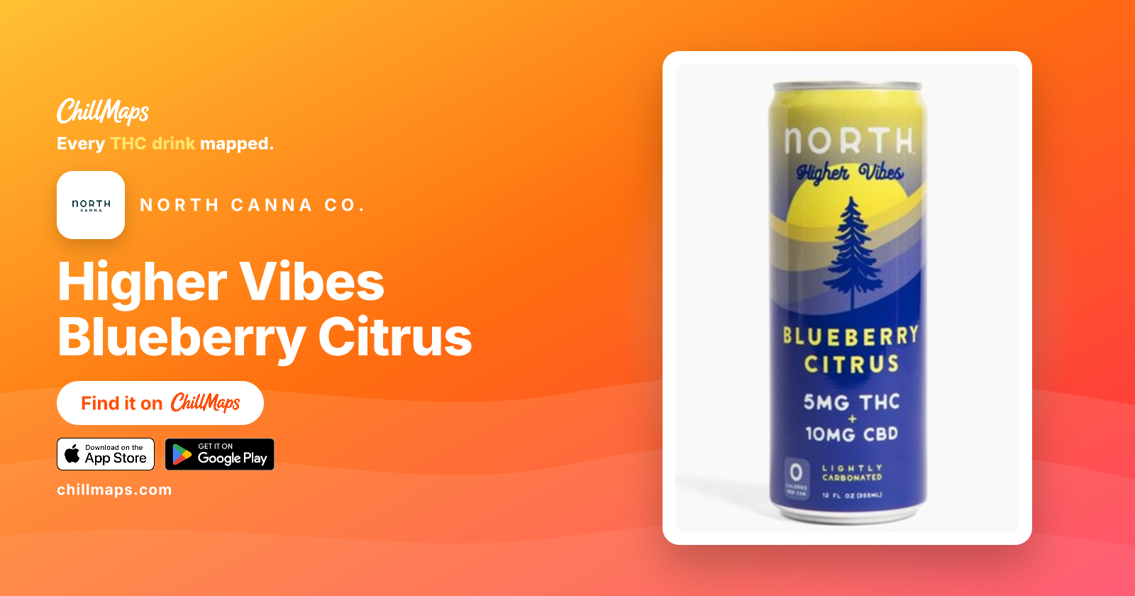 North Canna Co. Higher Vibes Blueberry Citrus 4mg THC Beverage