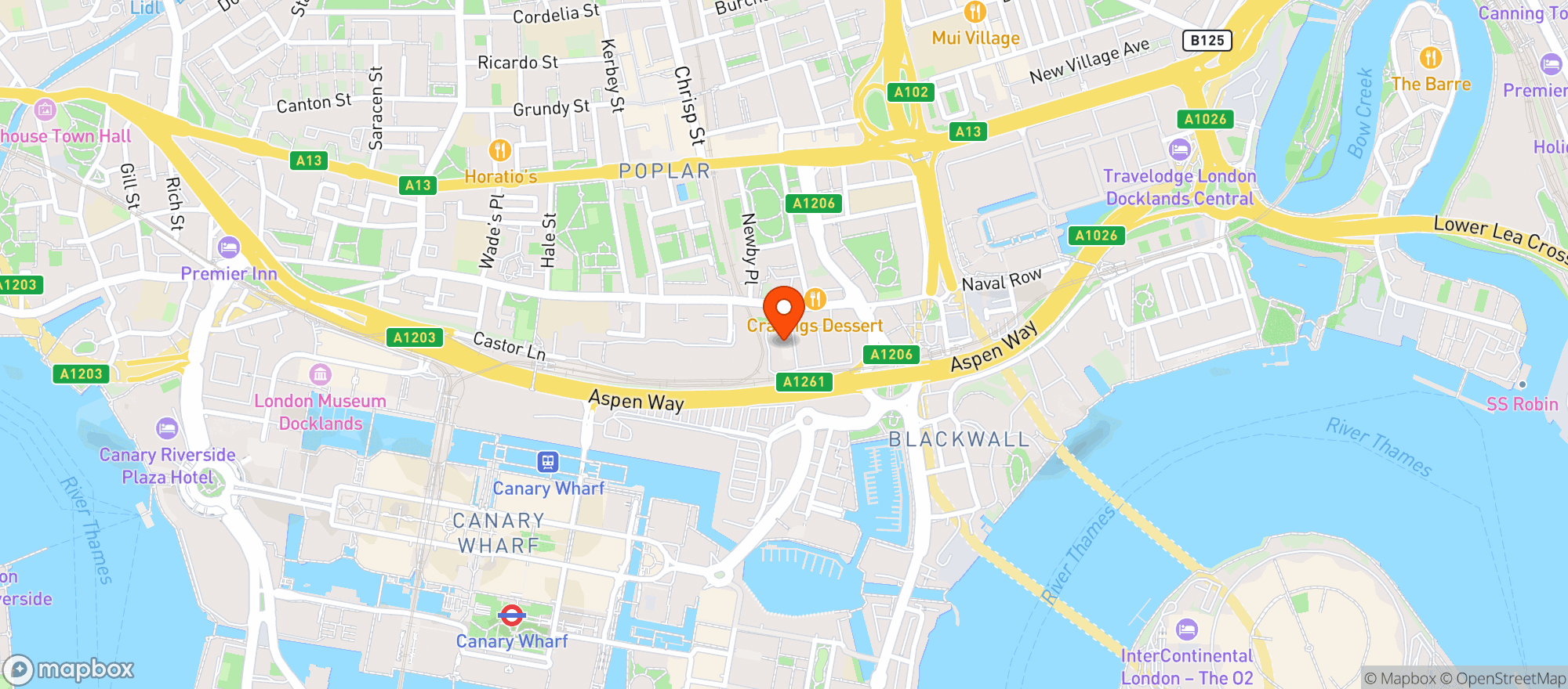 Map showing Majestic Docklands