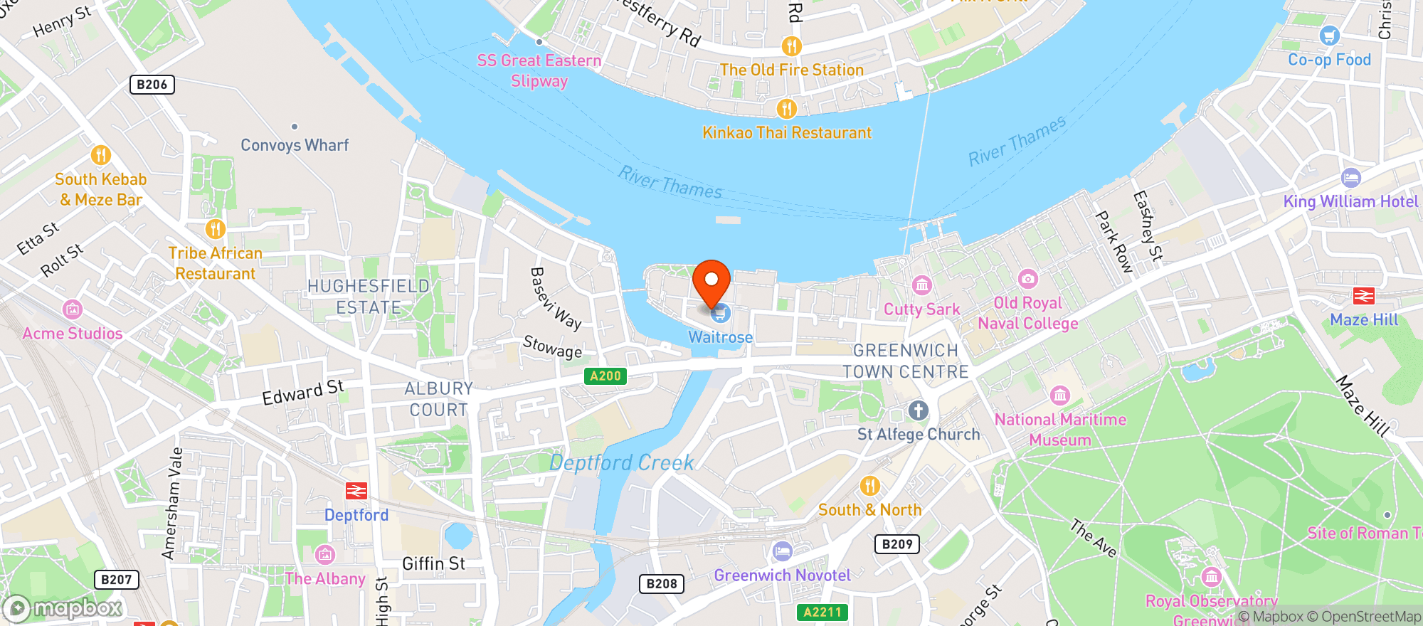 Map showing Waitrose & Partners