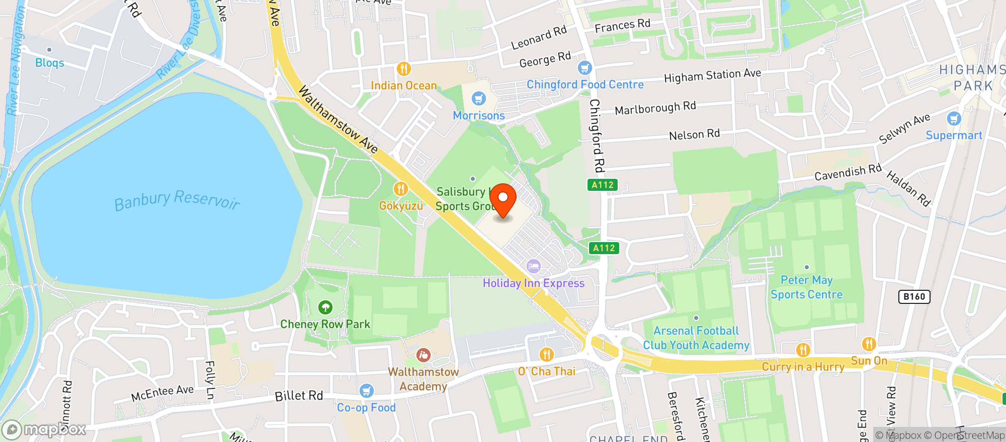 Map showing Sainsburys Low Hall