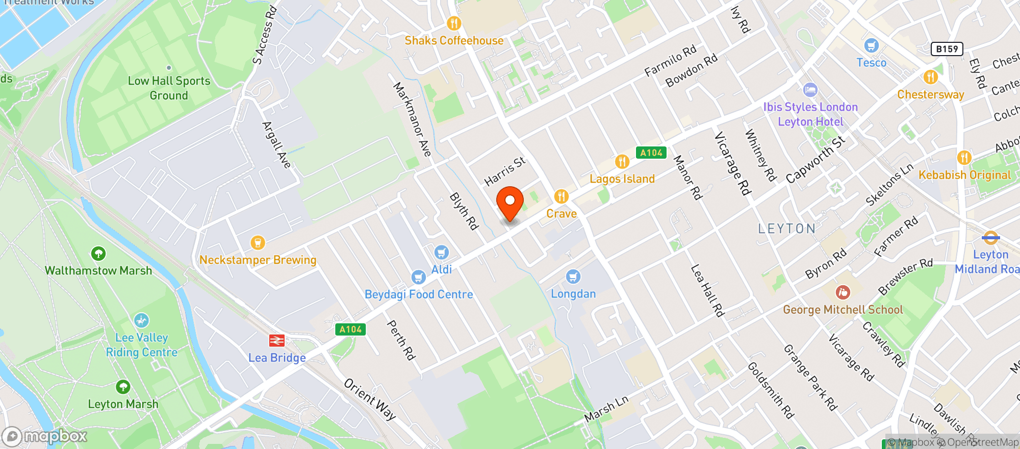 Map showing Nazar Supermarket (Lea Bridge Rd)