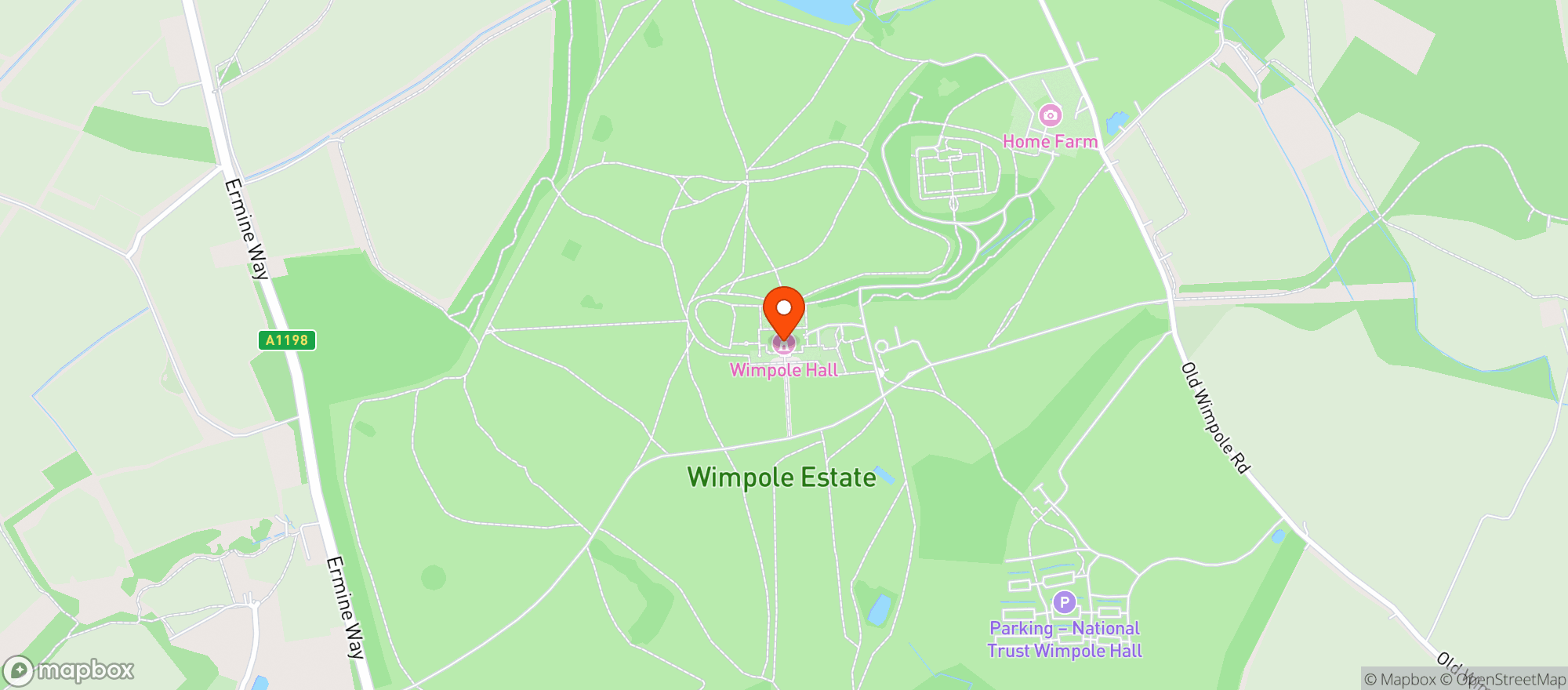 Map showing Wimpole Stable, National Trust Gift Shop