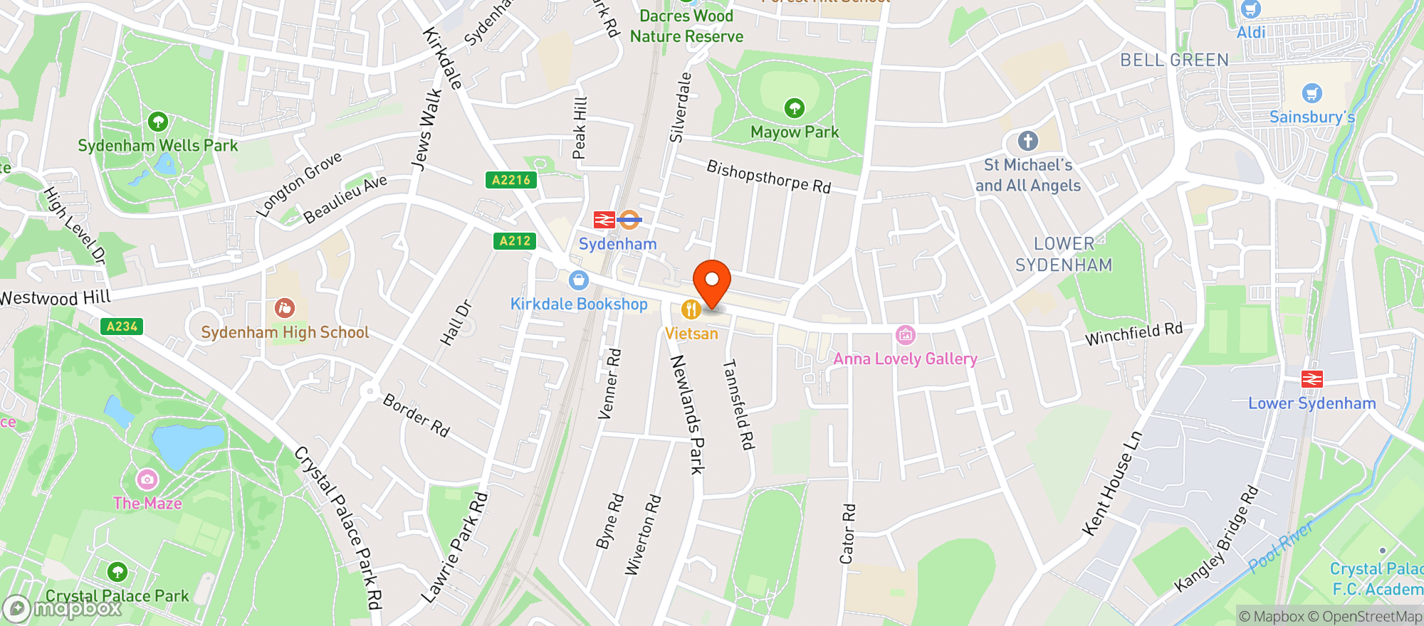 Map showing Ignition Brewery