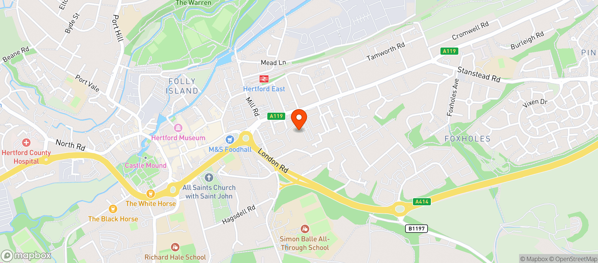 Map showing Majestic Hertford