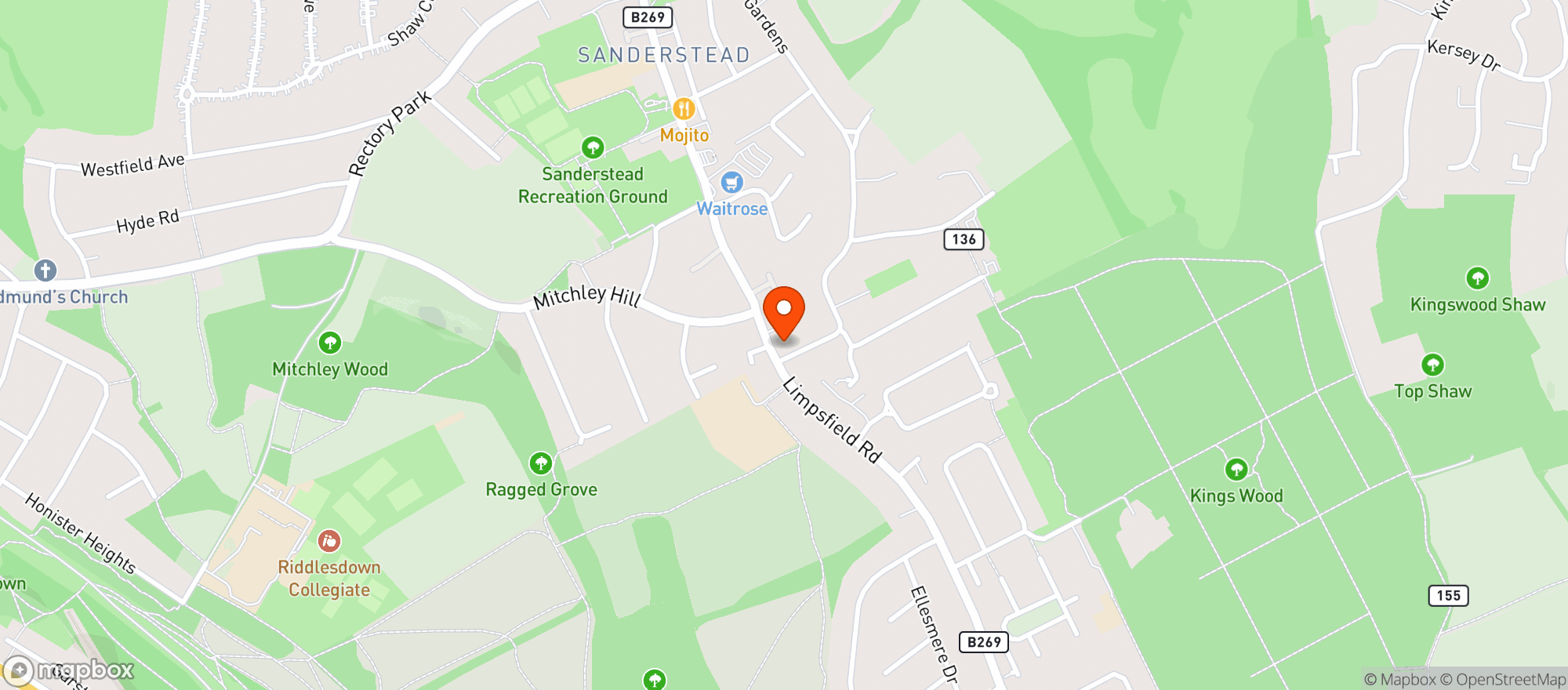 Map showing Majestic Sanderstead