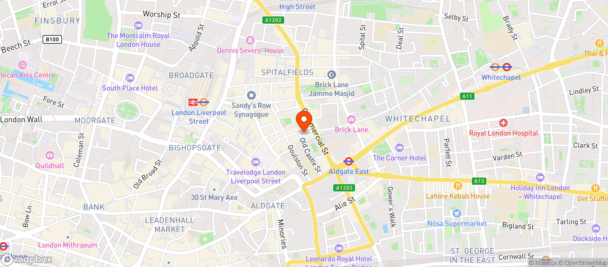 Map showing Unity Diner