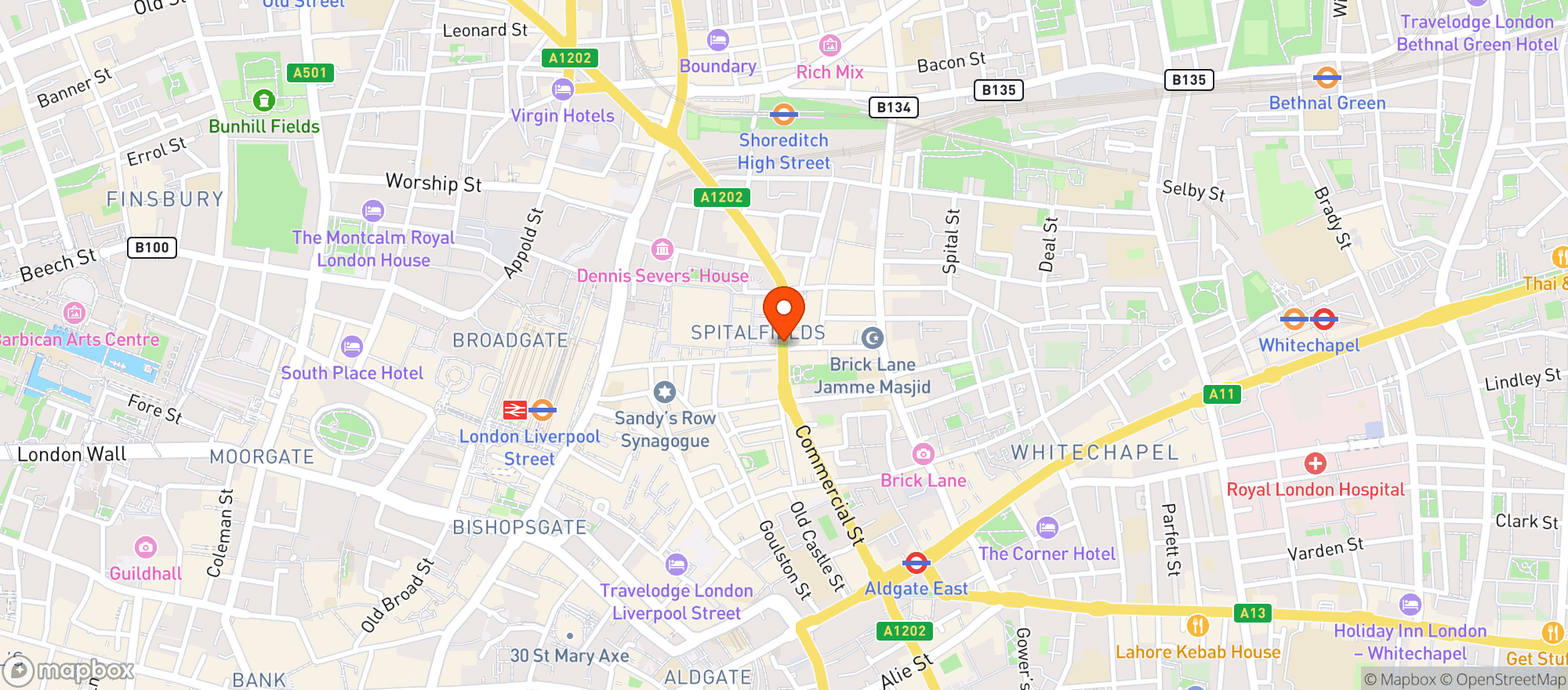Map showing The Ten Bells