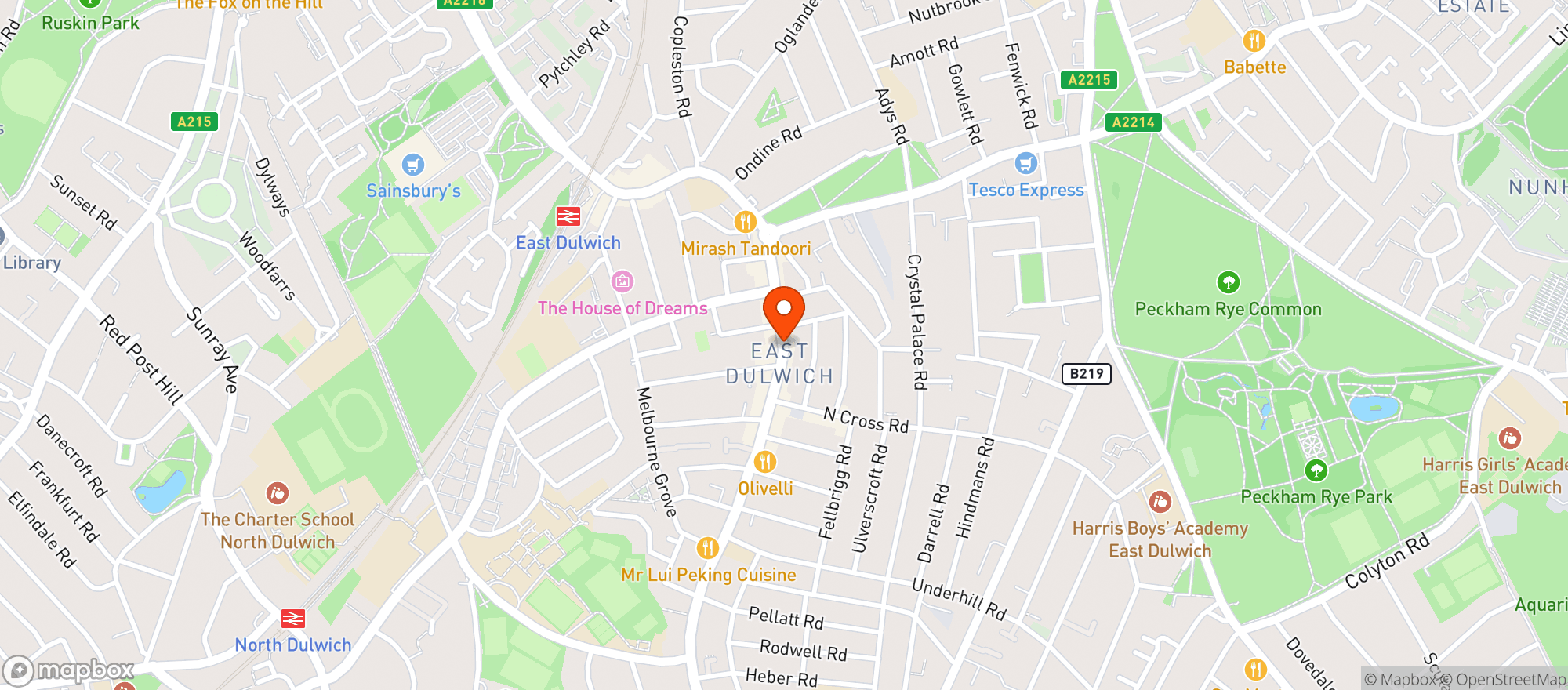 Map showing BottleHouse Dulwich