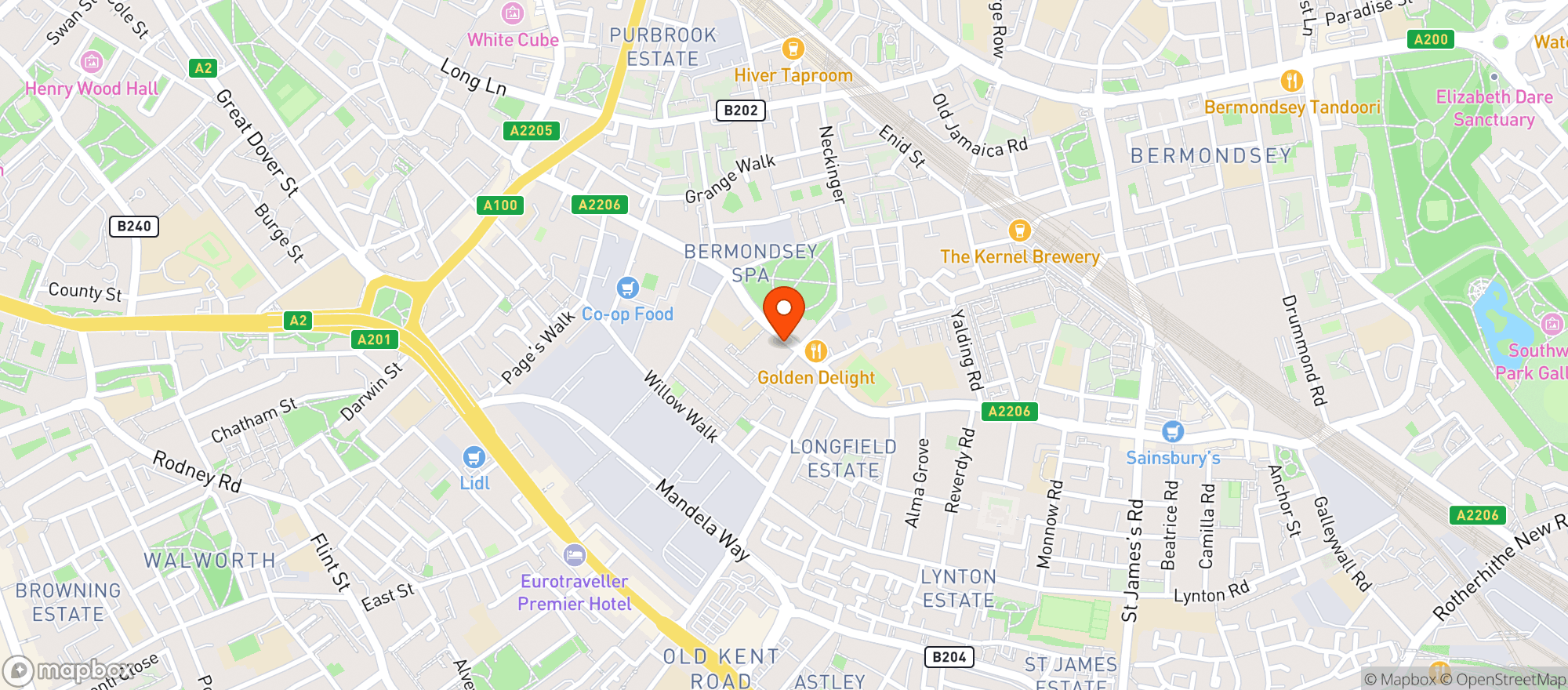 Map showing The Grange Pub