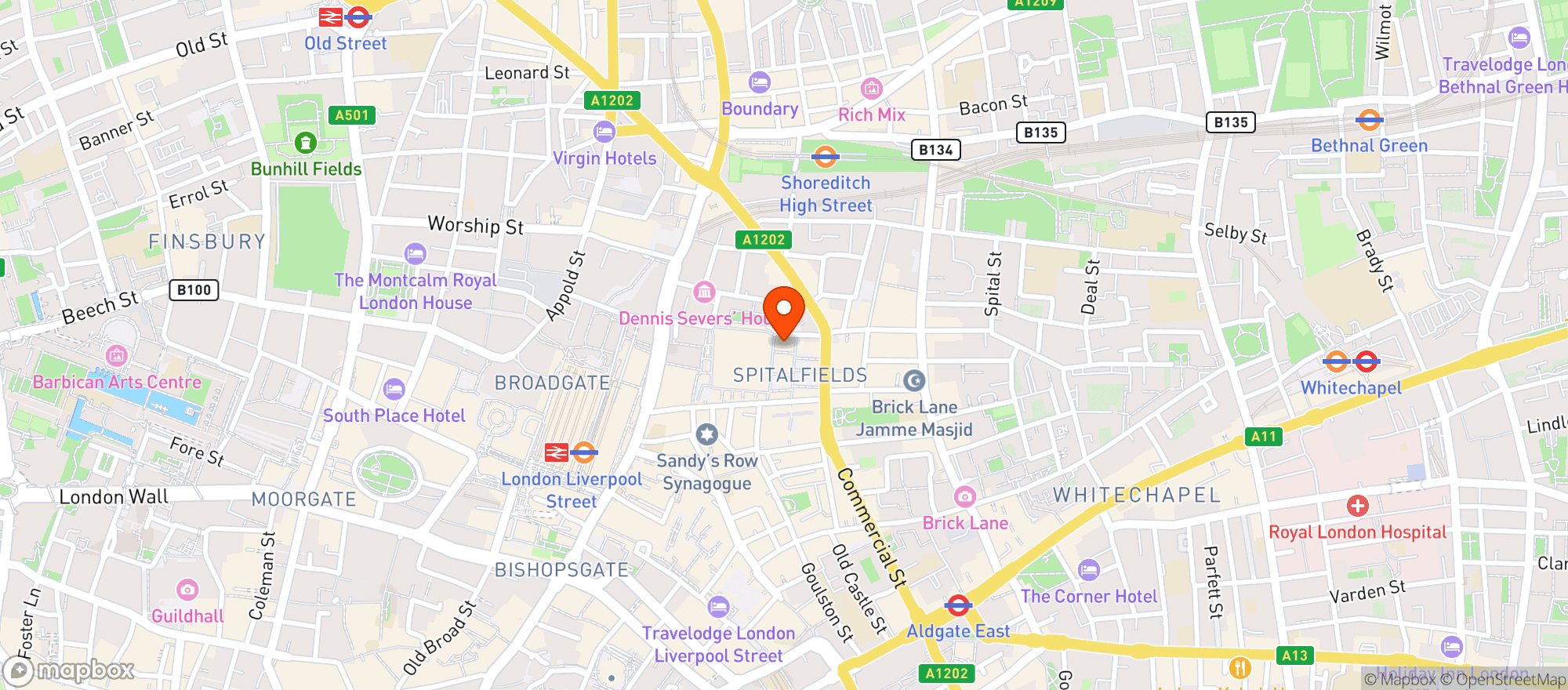 Map showing Funky Cellar