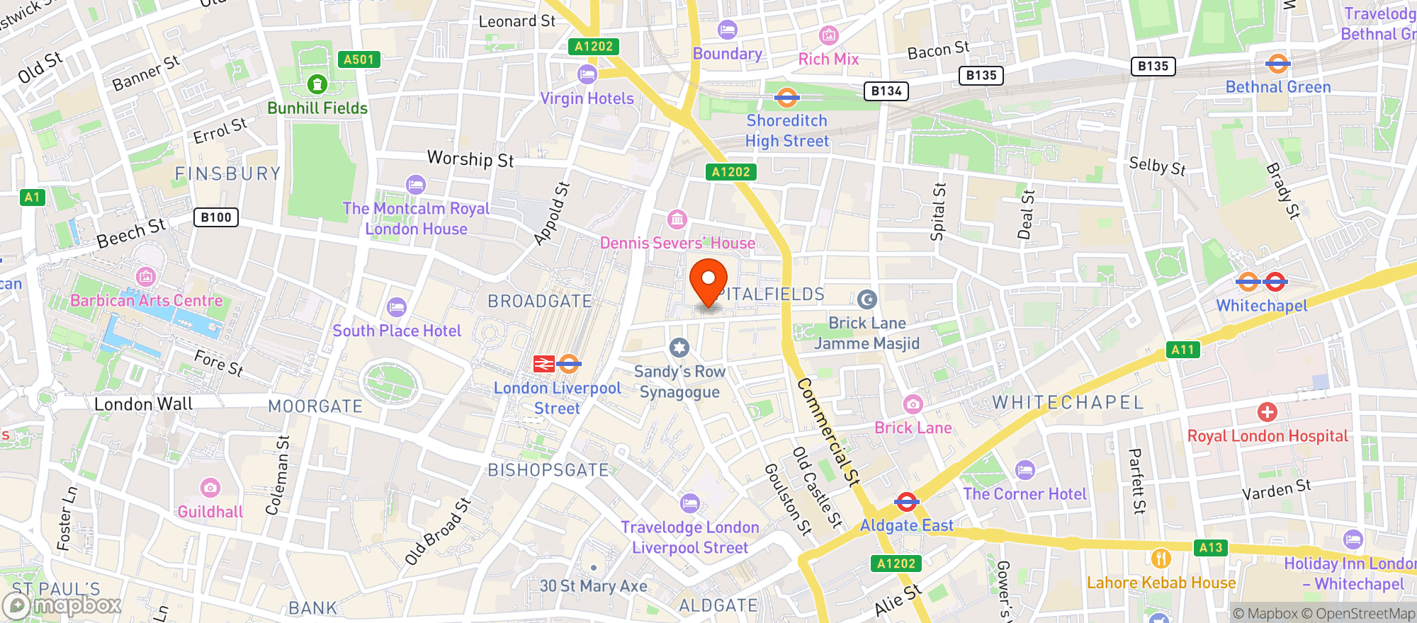 Map showing Kerb Social Club