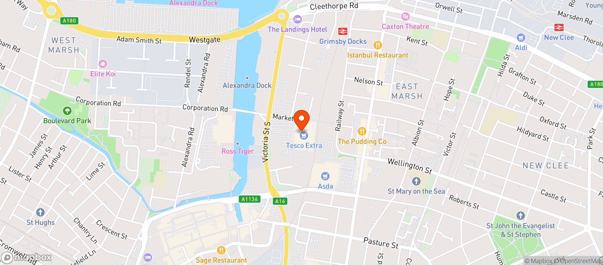 Map showing Tesco