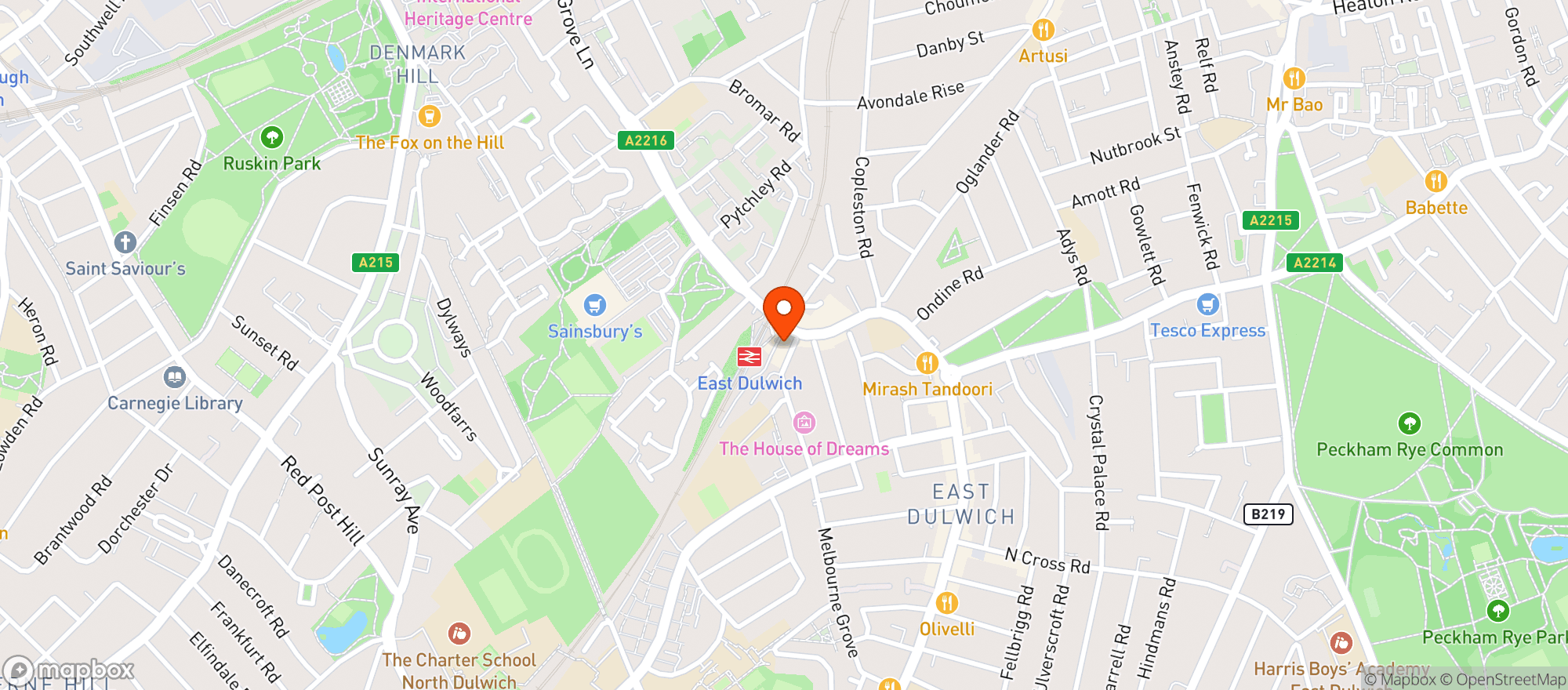 Map showing Drop Dulwich