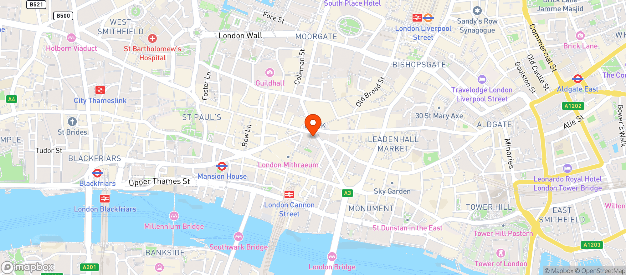 Map showing 1 Lombard Street