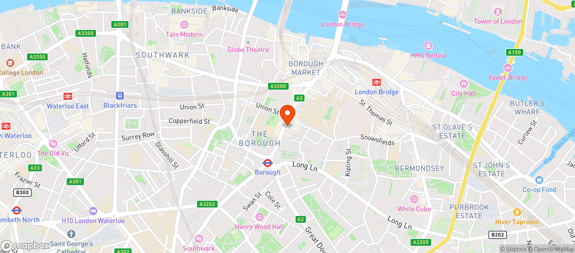 Map showing Belushis London Bridge