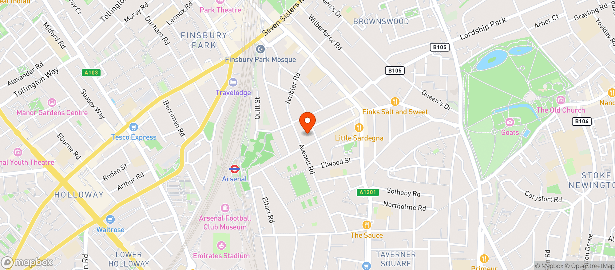 Map showing Fink's