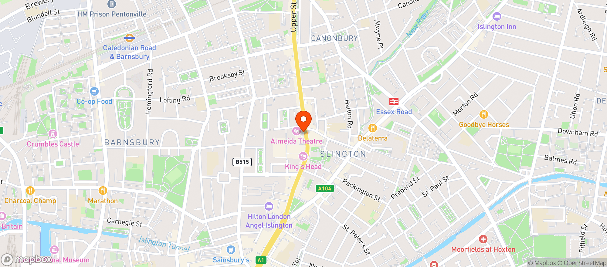 Map showing Cafe La Divina