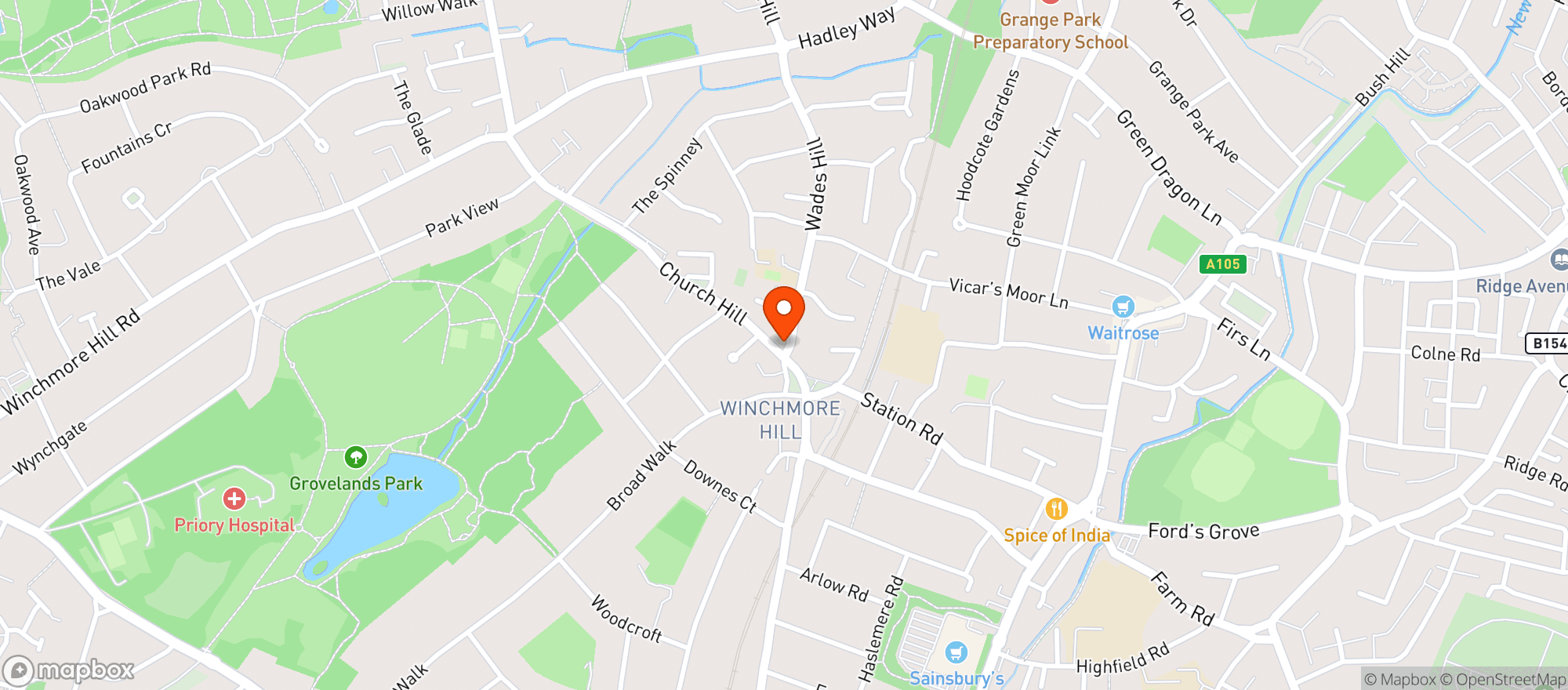 Map showing The Kings Head
