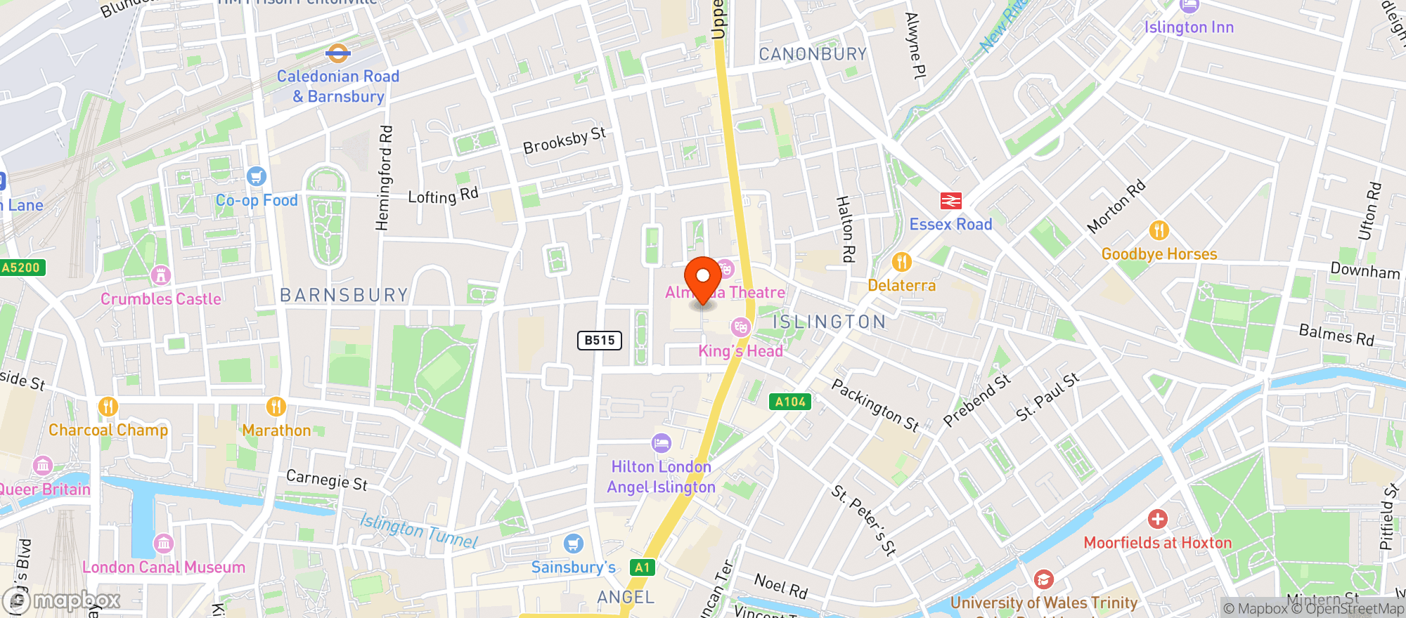 Map showing Megan's At The Sorting Office