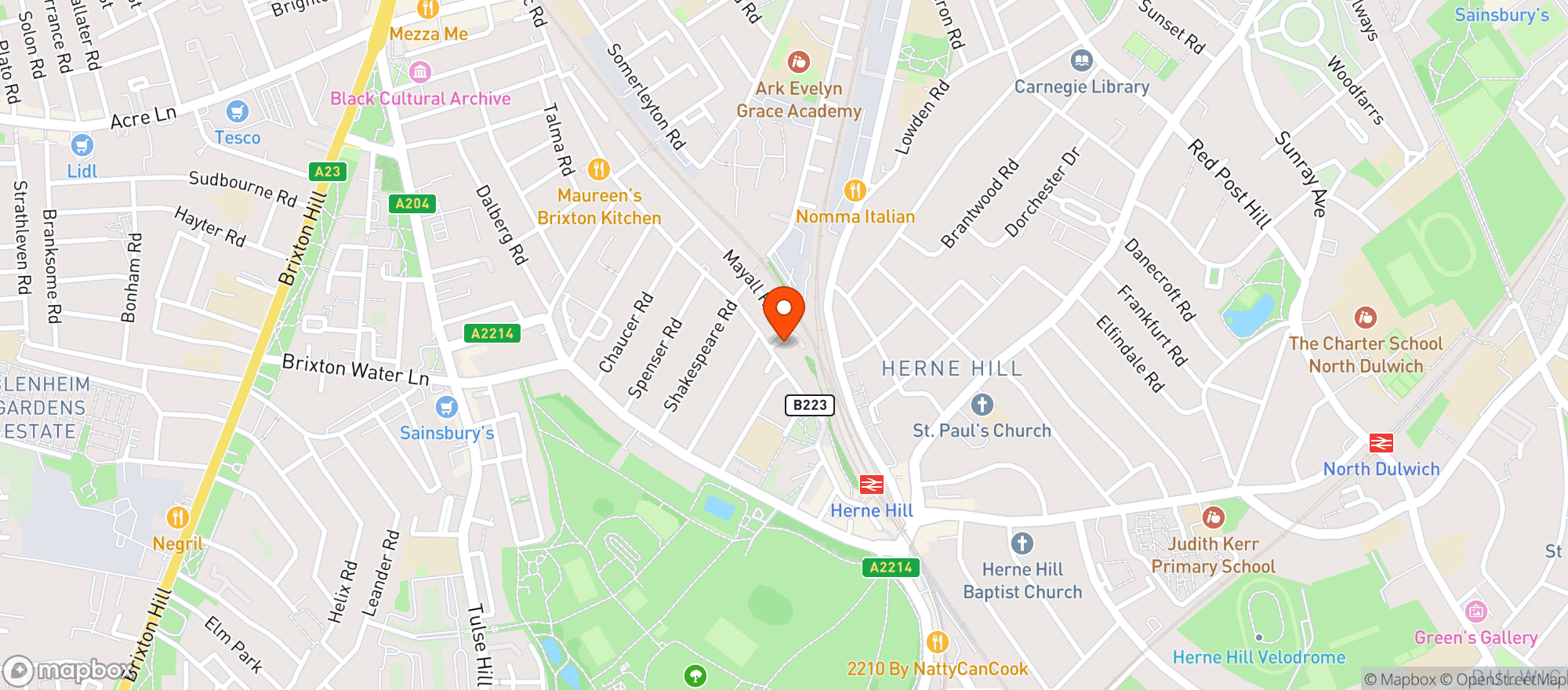 Map showing Hamilton Supermarket