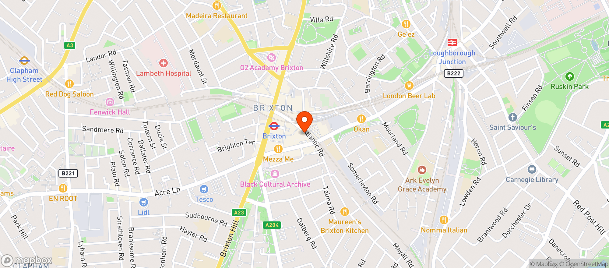 Map showing Hacha Brixton