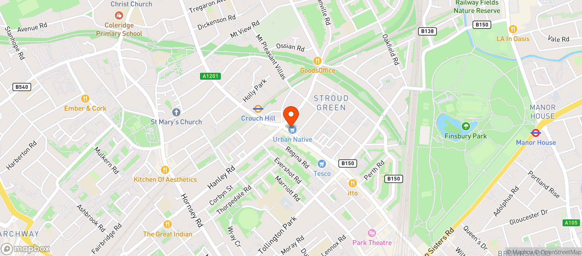 Map showing Butler's Deli