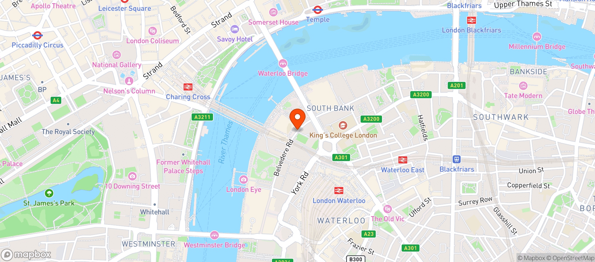 Map showing Flat Iron Southbank