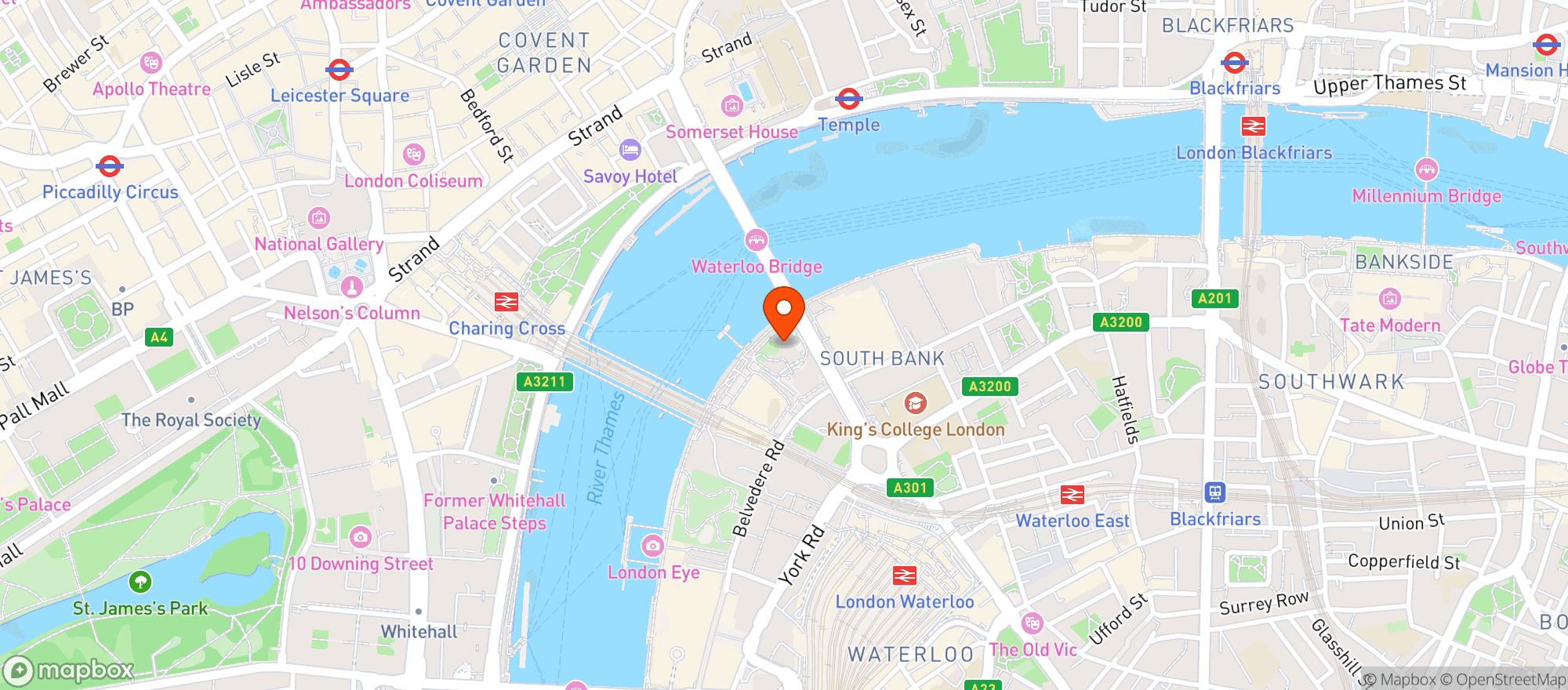 Map showing The Riverfront