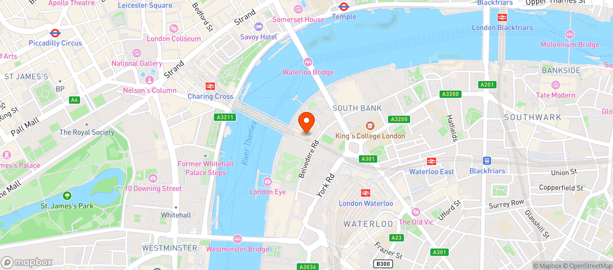 Map showing Honest Burgers