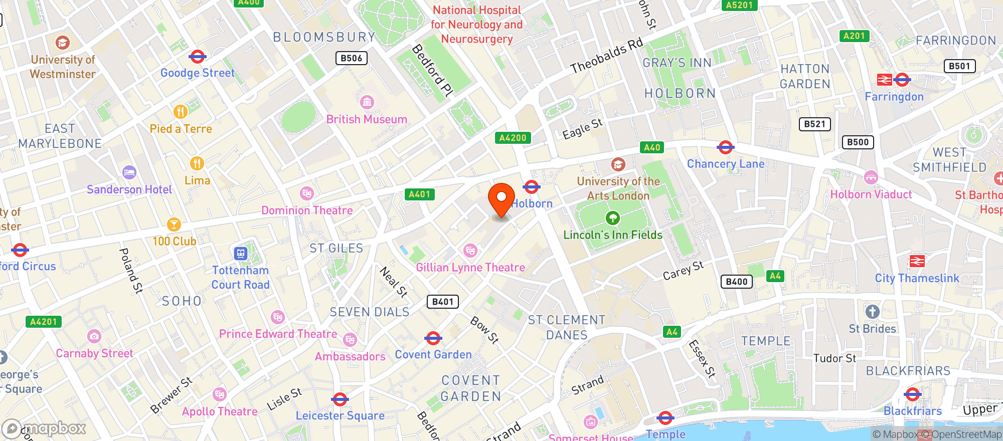 Map showing The Garden Cinema