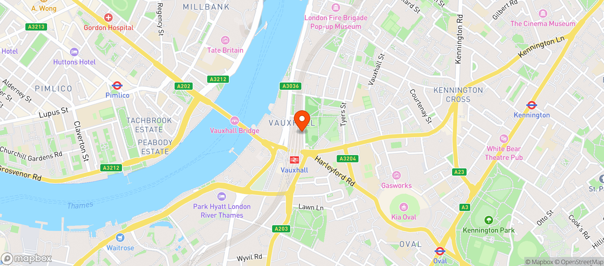 Map showing Majestic Vauxhall