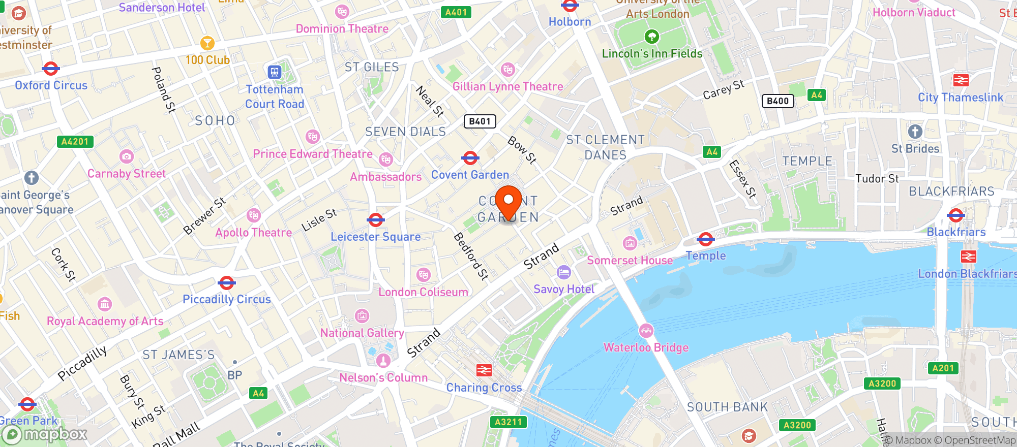 Map showing The Ivy Market Grill