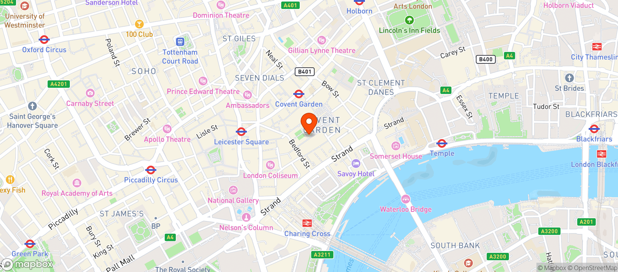 Map showing Oysterman Covent Garden