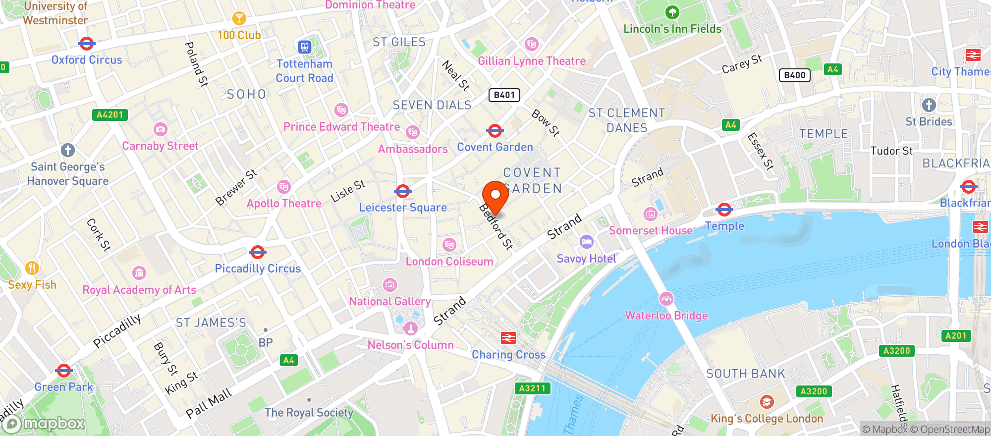 Map showing All Bar One Henrietta Street