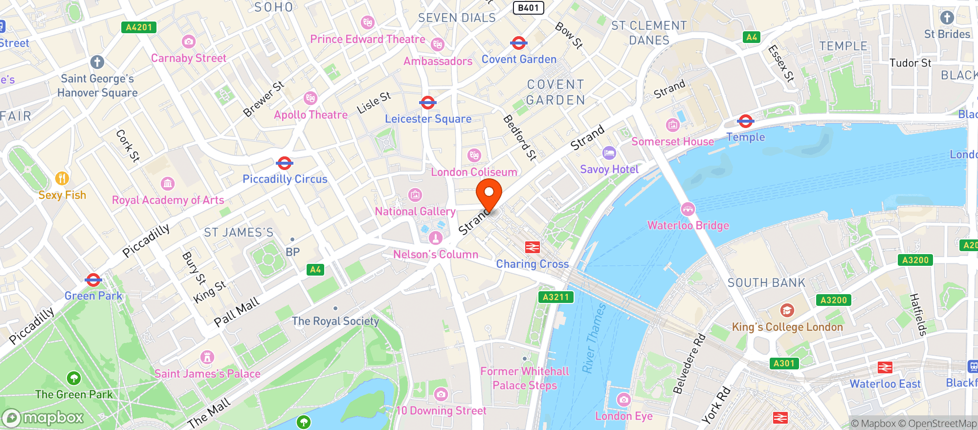 Map showing Krispy Kreme London Charing Cross Station (krispy Kreme)