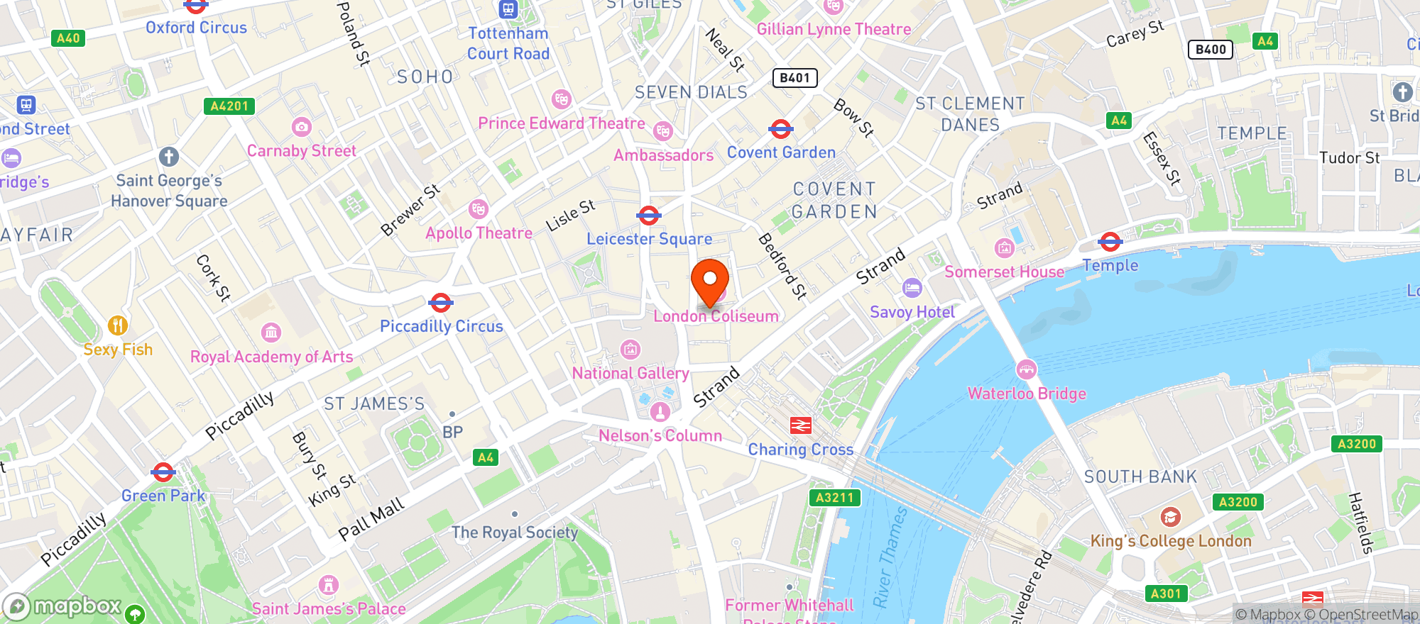 Map showing Bancone Covent Garden