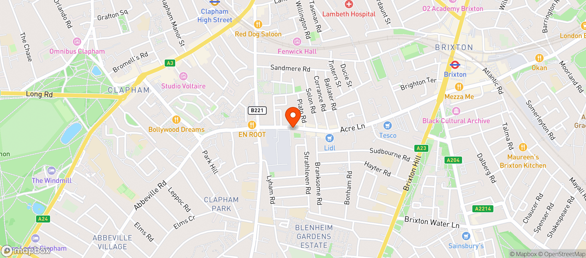 Map showing The Hope & Anchor
