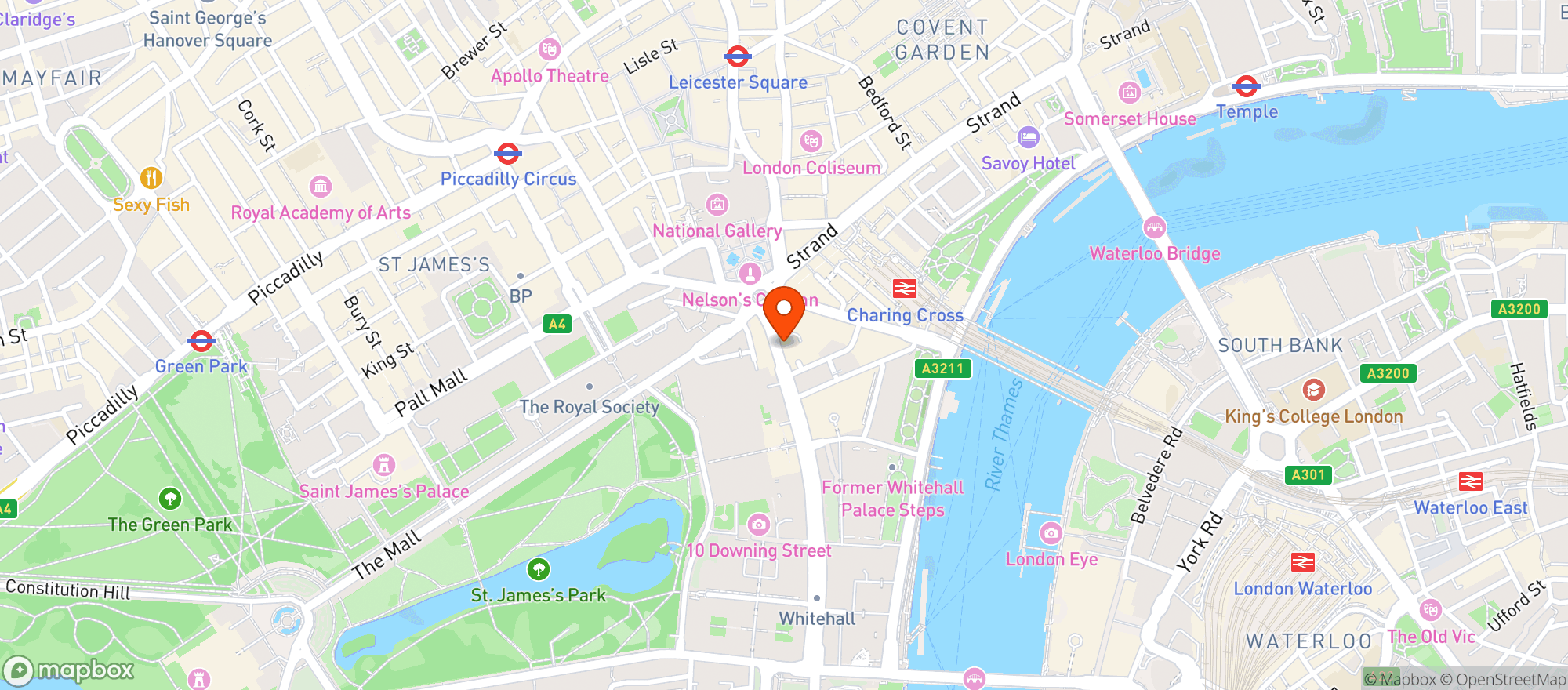 Map showing Silver Cross (whitehall)