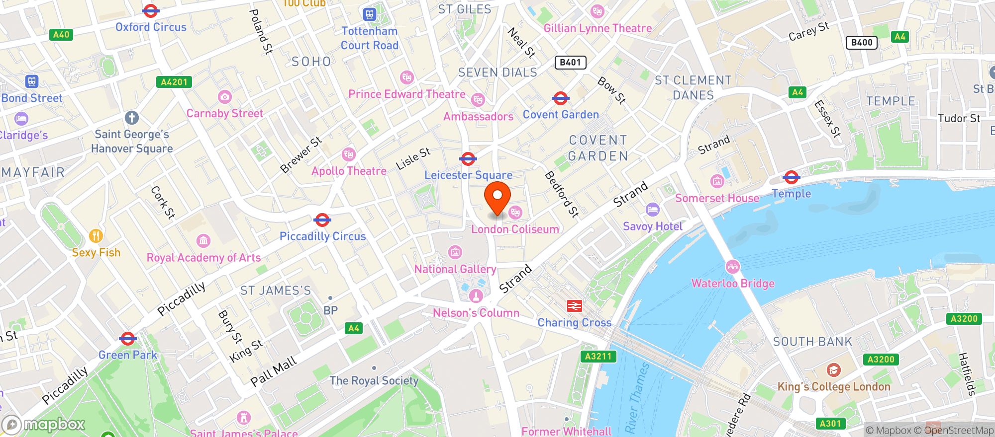 Map showing The London Coliseum