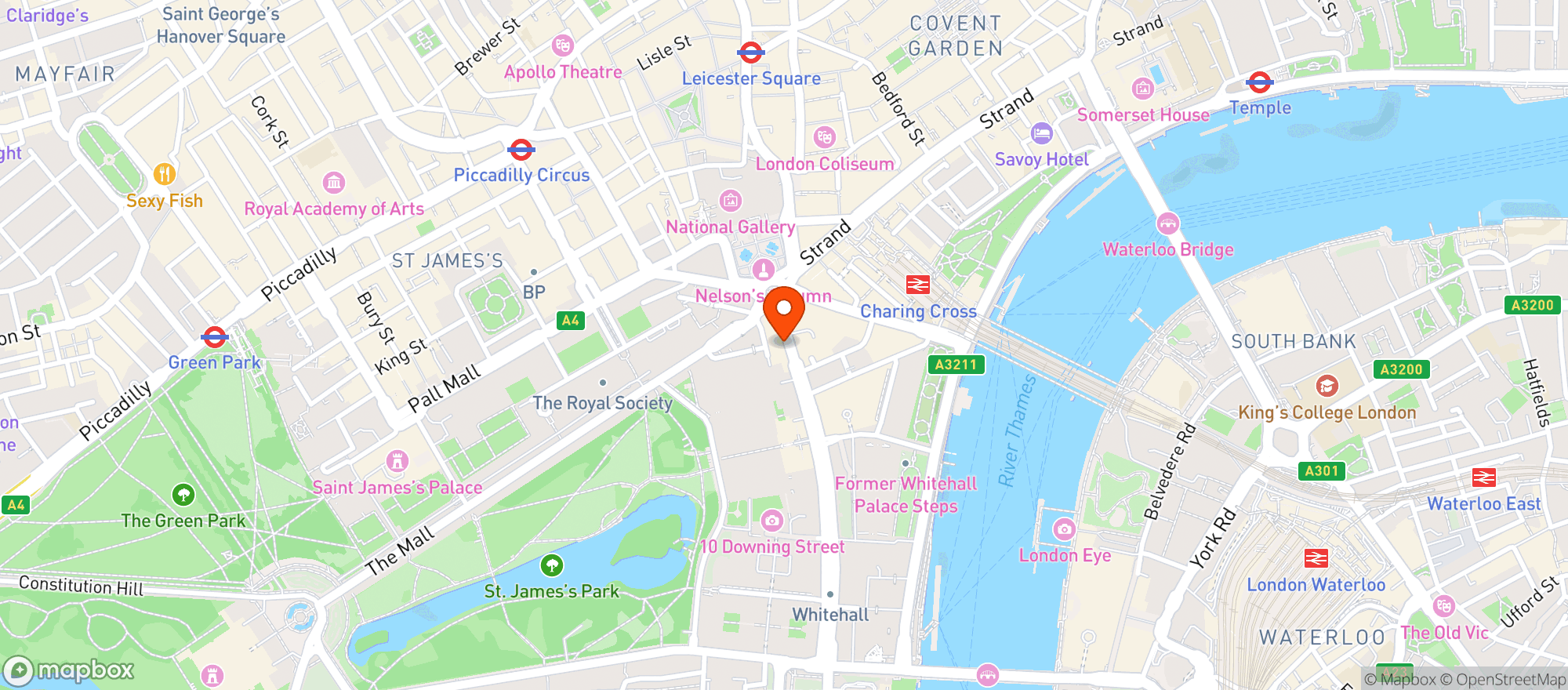 Map showing Horse And Guardsman