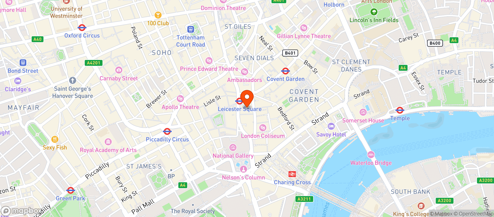 Map showing Noel Coward Theatre