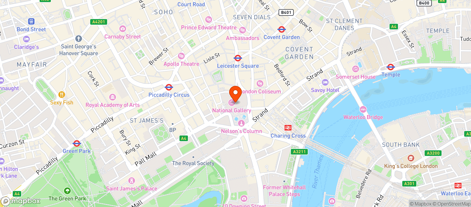 Map showing National Gallery