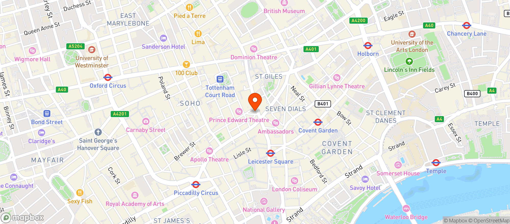 Map showing Cambridge