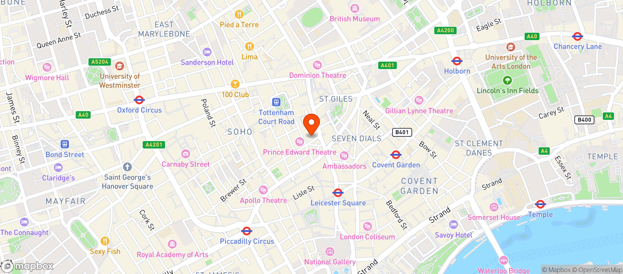 Map showing Swift Soho