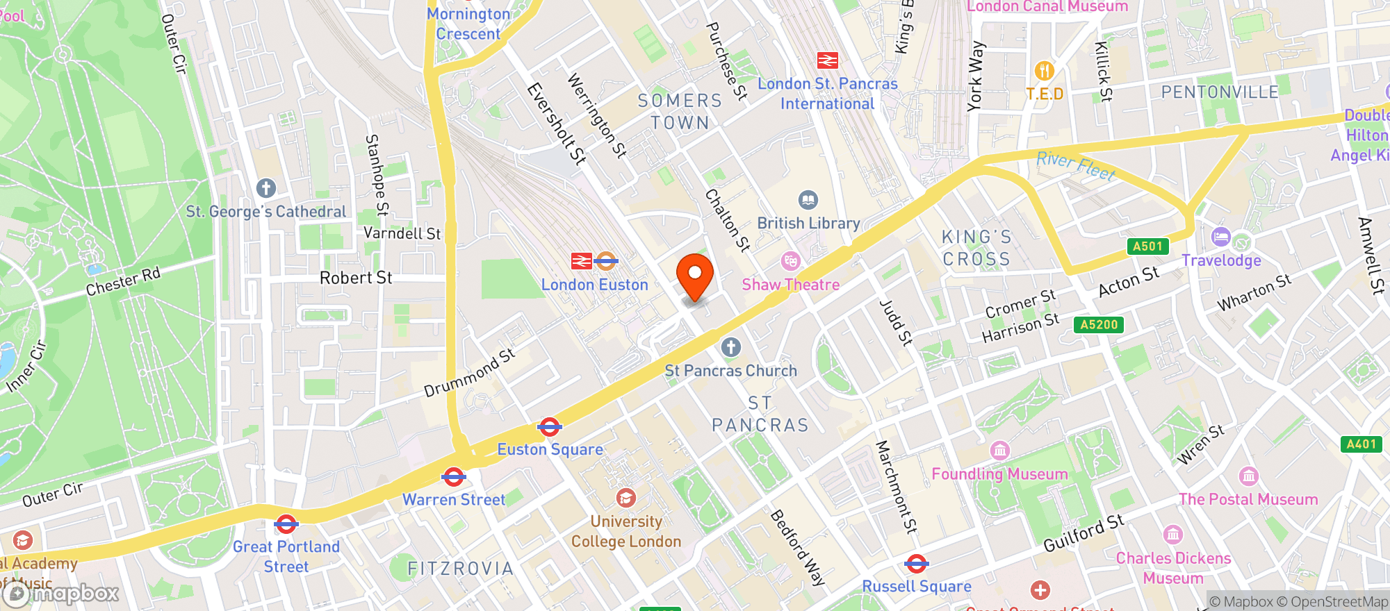 Map showing Travelodge