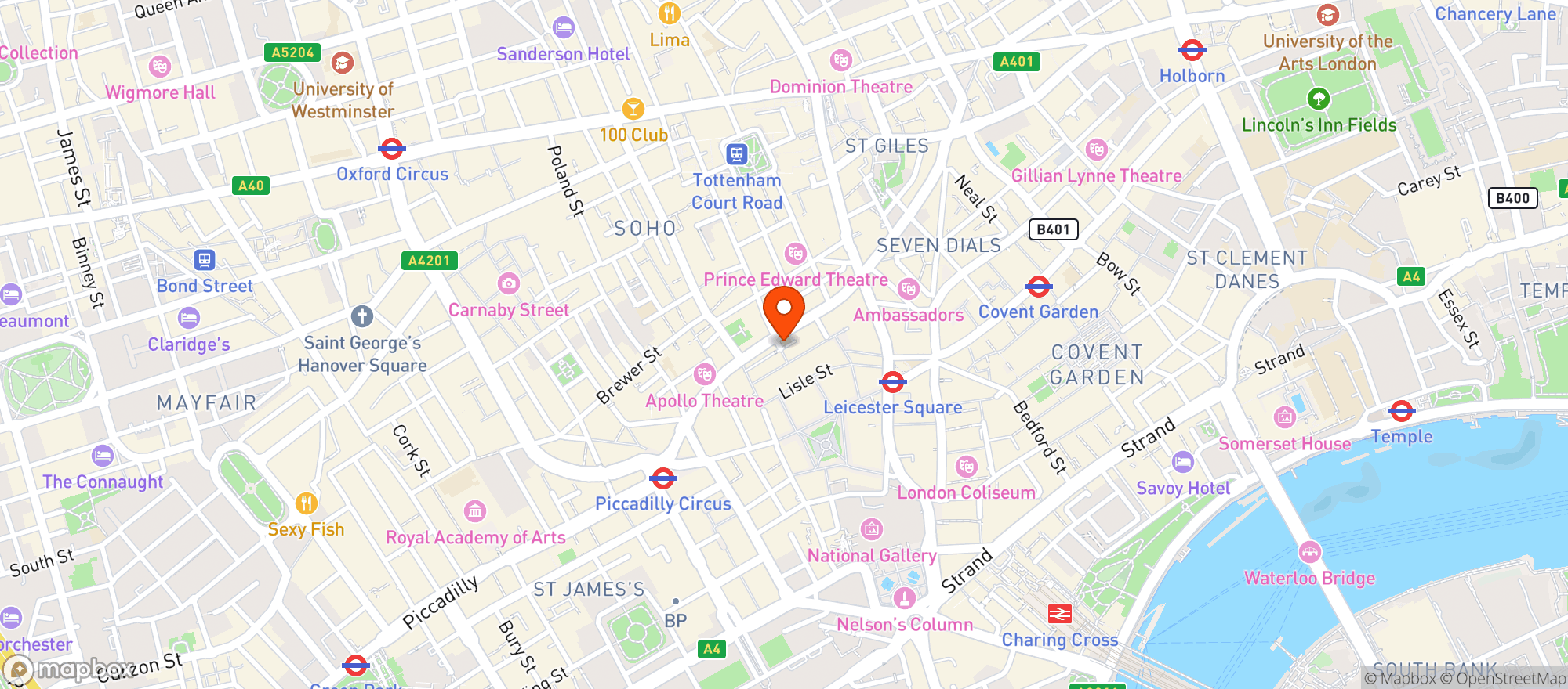 Map showing De Hems Dutch Cafe Bar