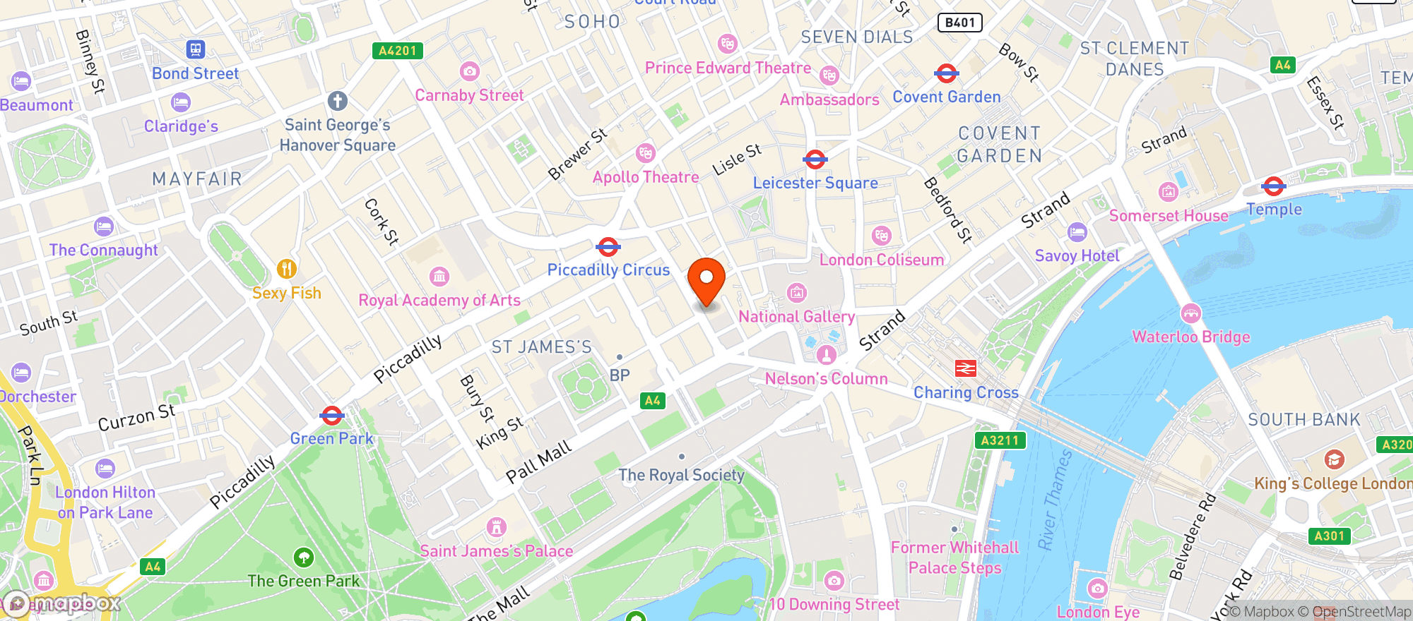 Map showing Farzi Cafe