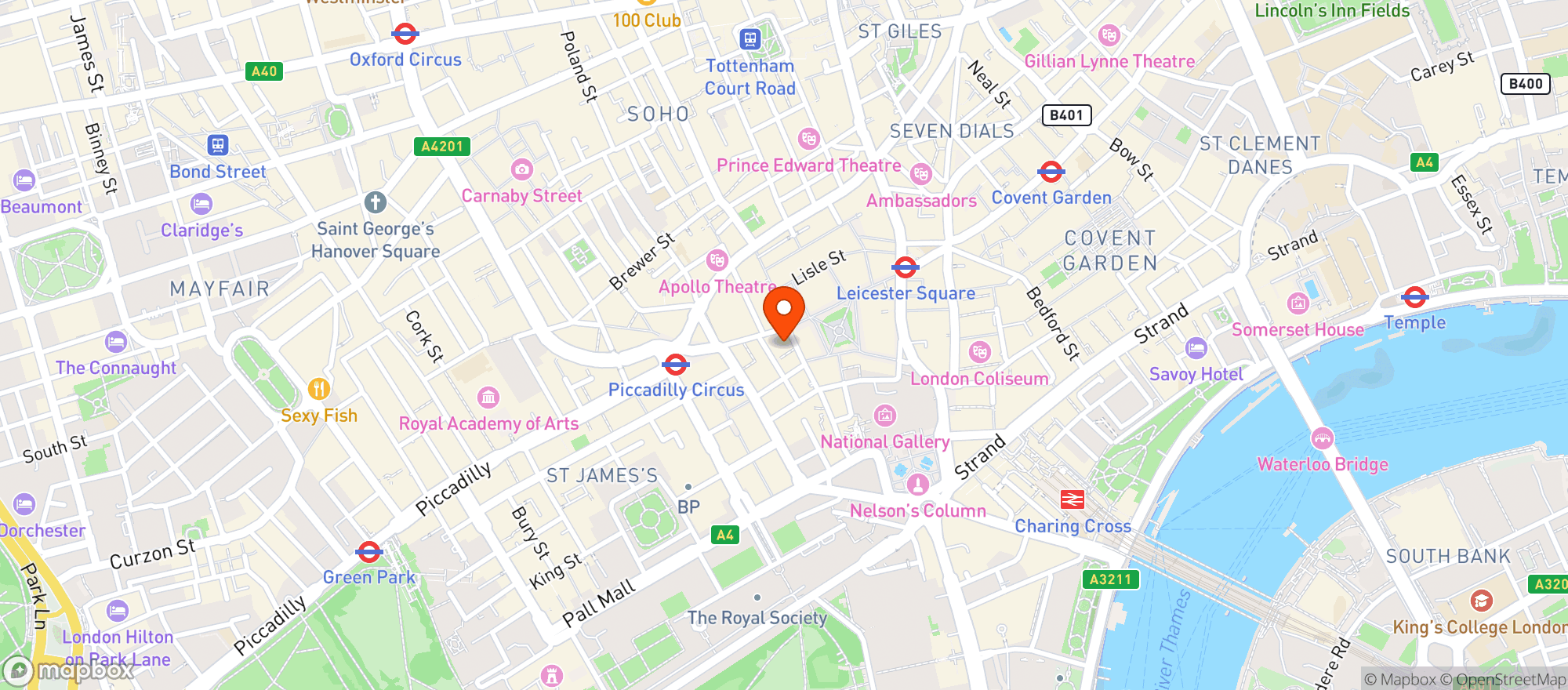 Map showing Prince Of Wales Theatre