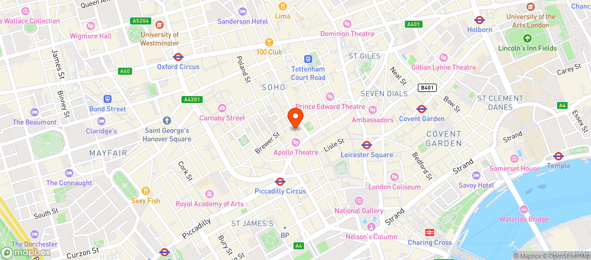 Map showing Heritage Restaurant