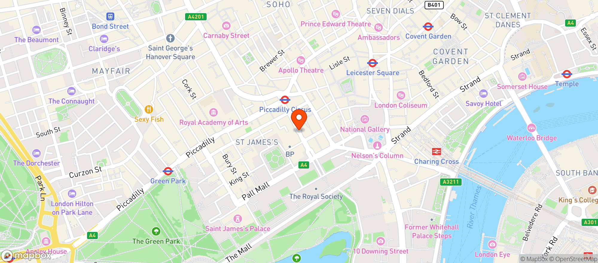 Map showing Shoryu Ramen Regent Street